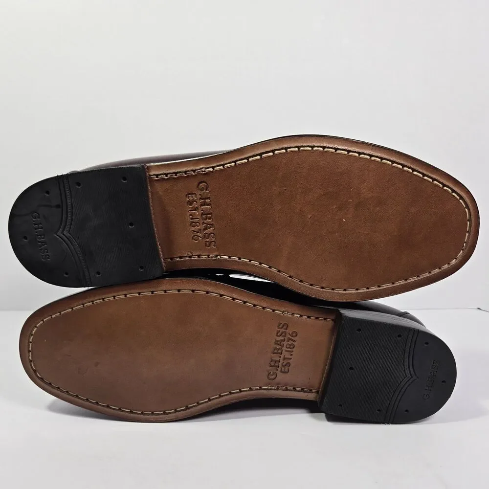 GH Bass Weejuns Larson Mens 8 EE Leather Penny Loafer Shoes Burgundy